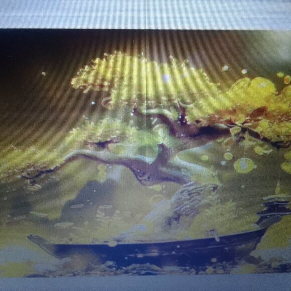 "Golden Tree" canvas oil painting, brand new